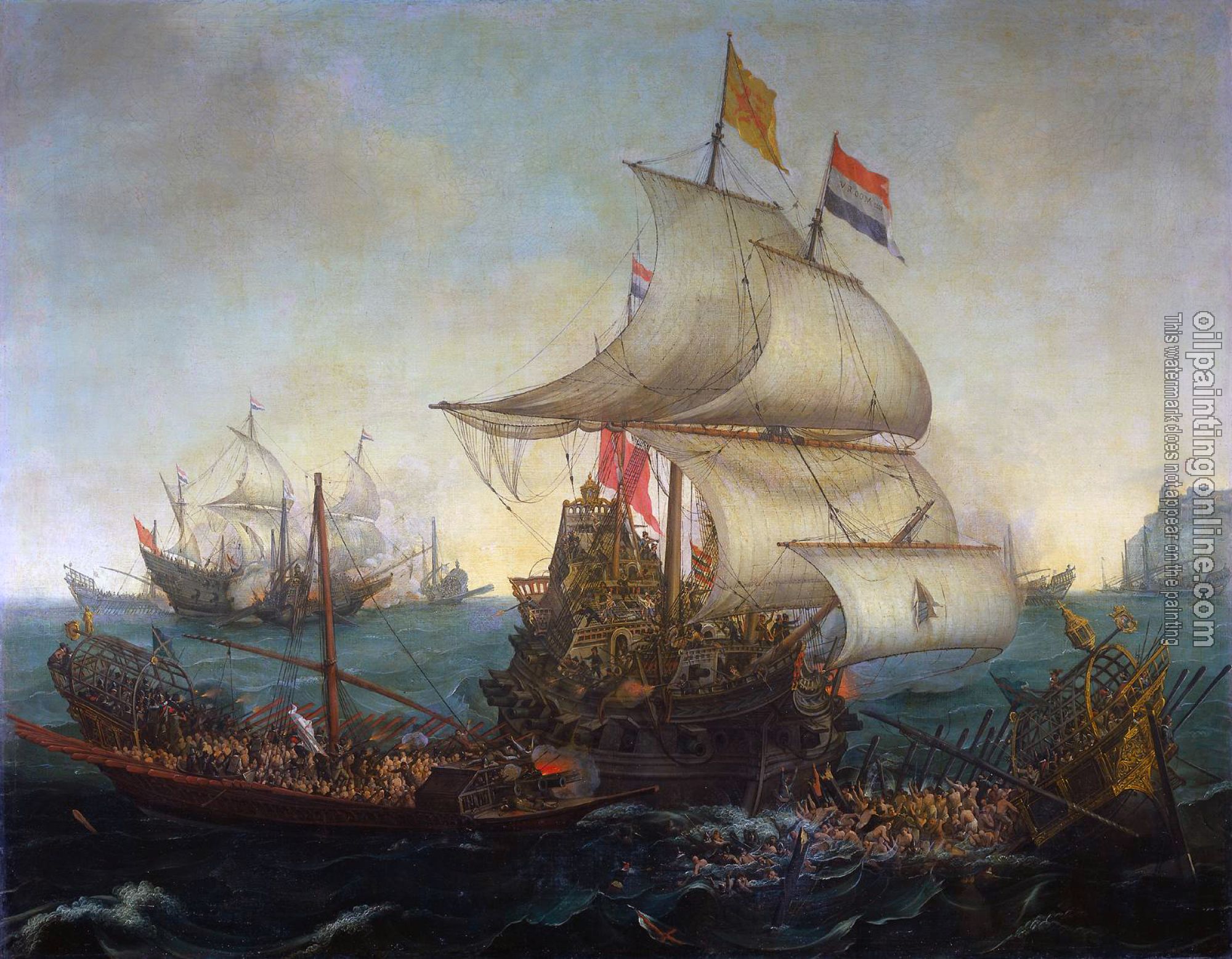 Vroom, Hendrick Cornelisz - Dutch Ships Ramming Spanish Galleys off the Flemish Coast in October